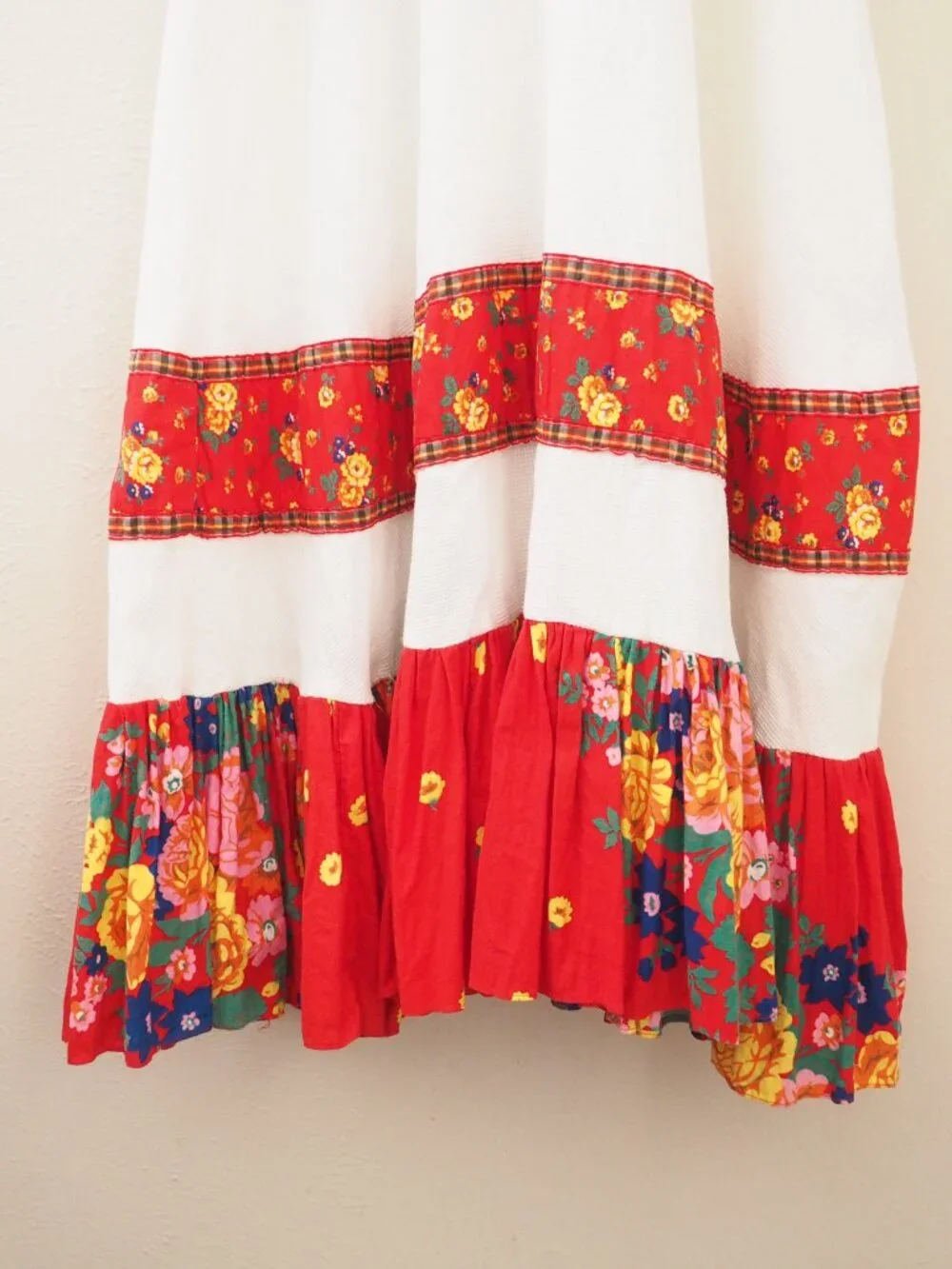 Vintage RARE Gunne Sax Floral Gingham Sleeveless Maxi Prairie Dress sz 11 - Picture 3 of 10